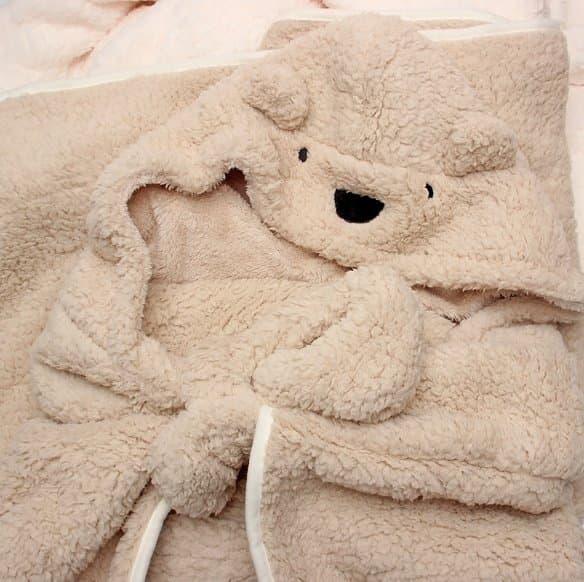 Miso - Korean Children Fashion - #childrensboutique - Bear Hooded Blanket - 7