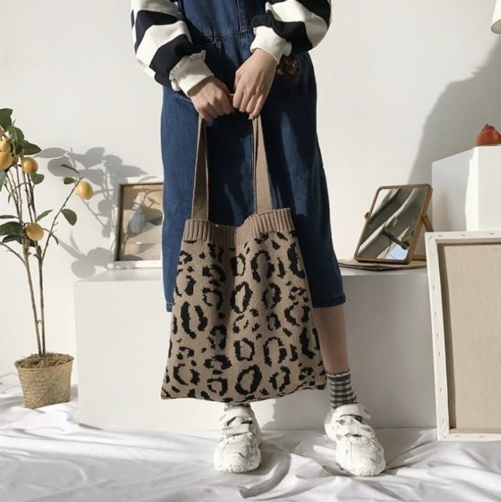 Miso - Korean Children Fashion - #designkidswear - Leopard Knit Bag - 10