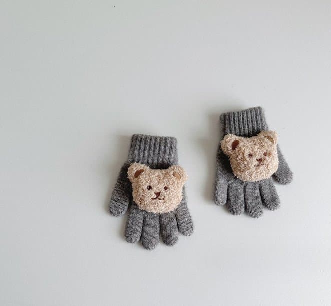 Miso - Korean Children Fashion - #fashionkids - Bear Head Gloves - 2