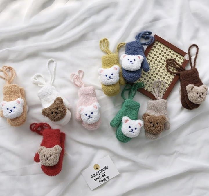 Miso - Korean Children Fashion - #minifashionista - Soft Bear Mittens