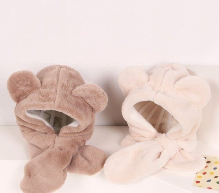 Miso - Korean Children Fashion - #todddlerfashion - Bear Hat Muffler