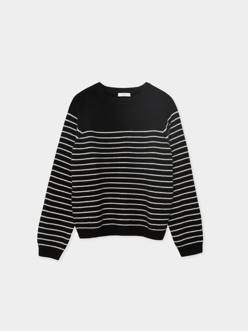 Moani - Korean Women Fashion - #momslook - Botte Stripe Knit Pullover - 4