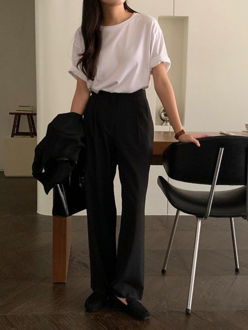 Moani - Korean Women Fashion - #momslook - Pintuck Wide Slacks