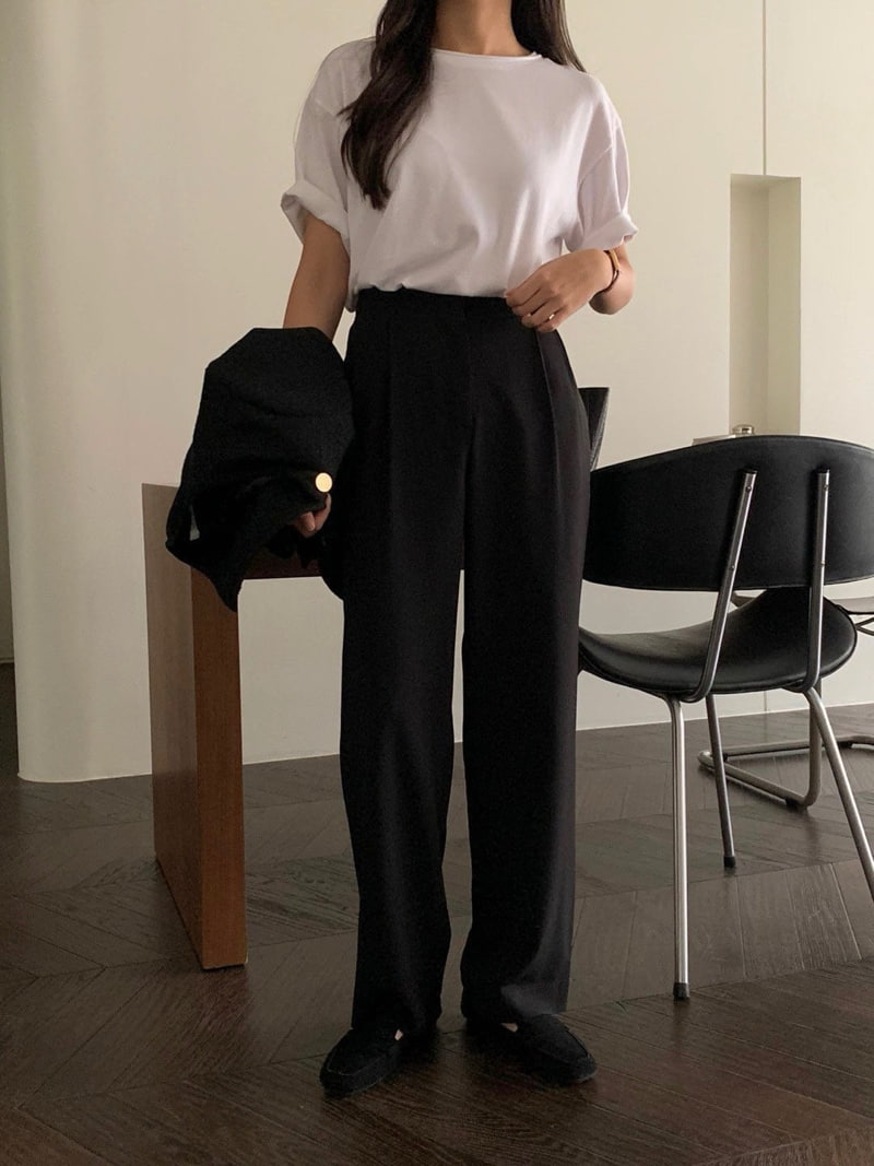 Moani - Korean Women Fashion - #momslook - Pintuck Wide Slacks - 3