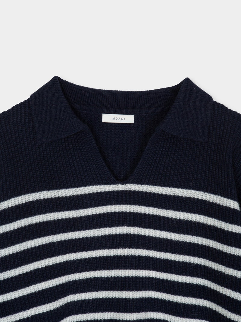 Moani - Korean Women Fashion - #momslook - Wool Cashmere Stripe Knit Pullover - 6