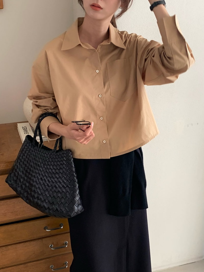 Moani - Korean Women Fashion - #thelittlethings - Crop Pocket Shirt - 5