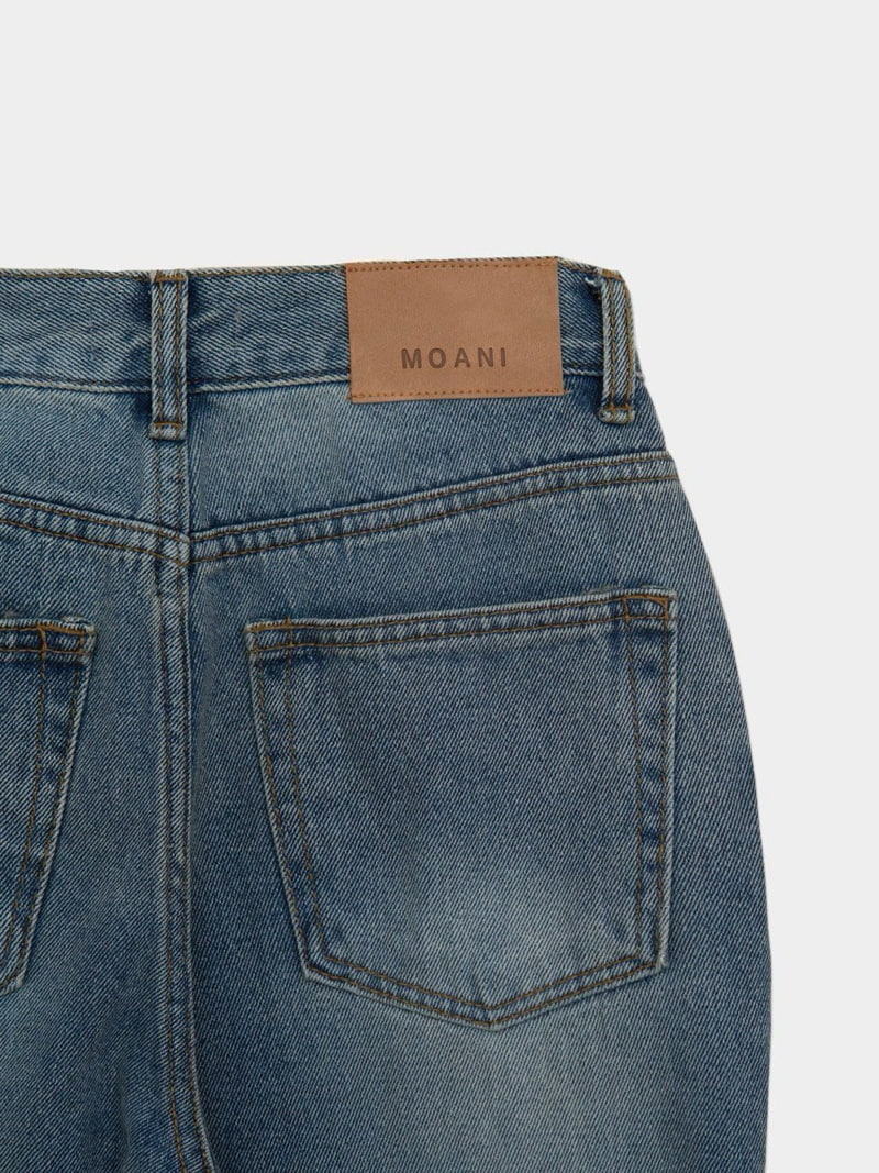 Moani - Korean Women Fashion - #vintageinspired - Semi Flare Fit Denim Pants - 11