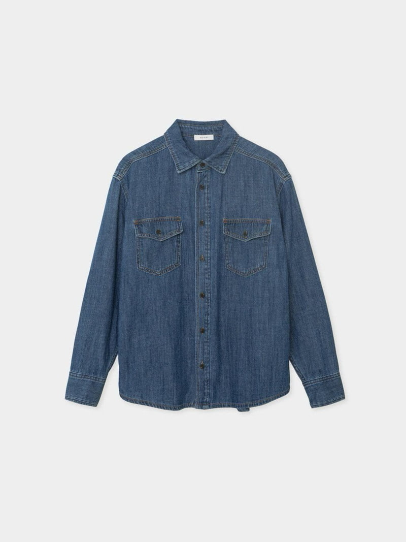 Moani - Korean Women Fashion - #vintageinspired - Western Denim Shirt - 4