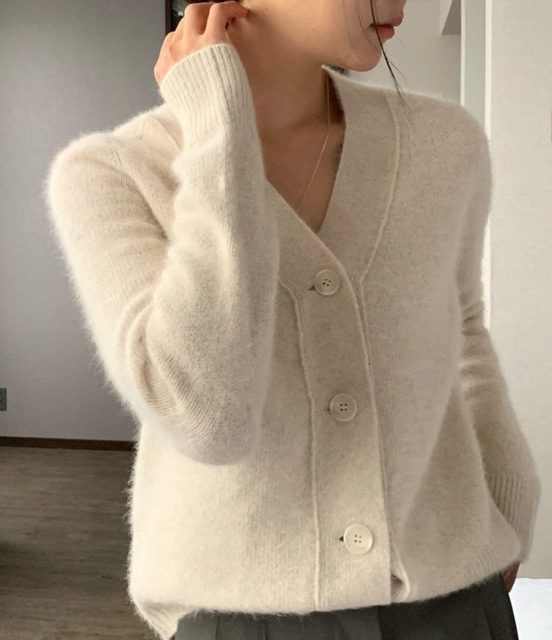 Moani - Korean Women Fashion - #womensfashion - Raccoon V Neck Cardigan - 11