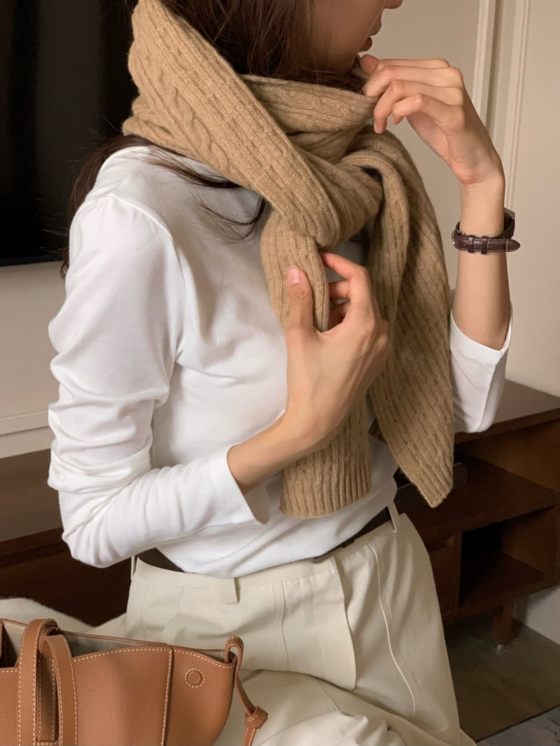 Moani - Korean Women Fashion - #womensfashion - Wool Cashmere Cable Muffler - 8