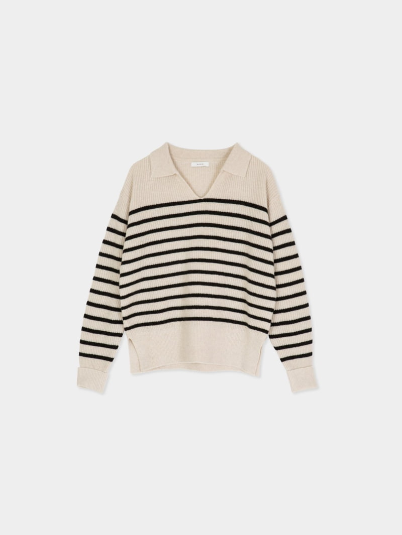 Moani - Korean Women Fashion - #womensfashion - Wool Cashmere Stripe Knit Pullover - 9