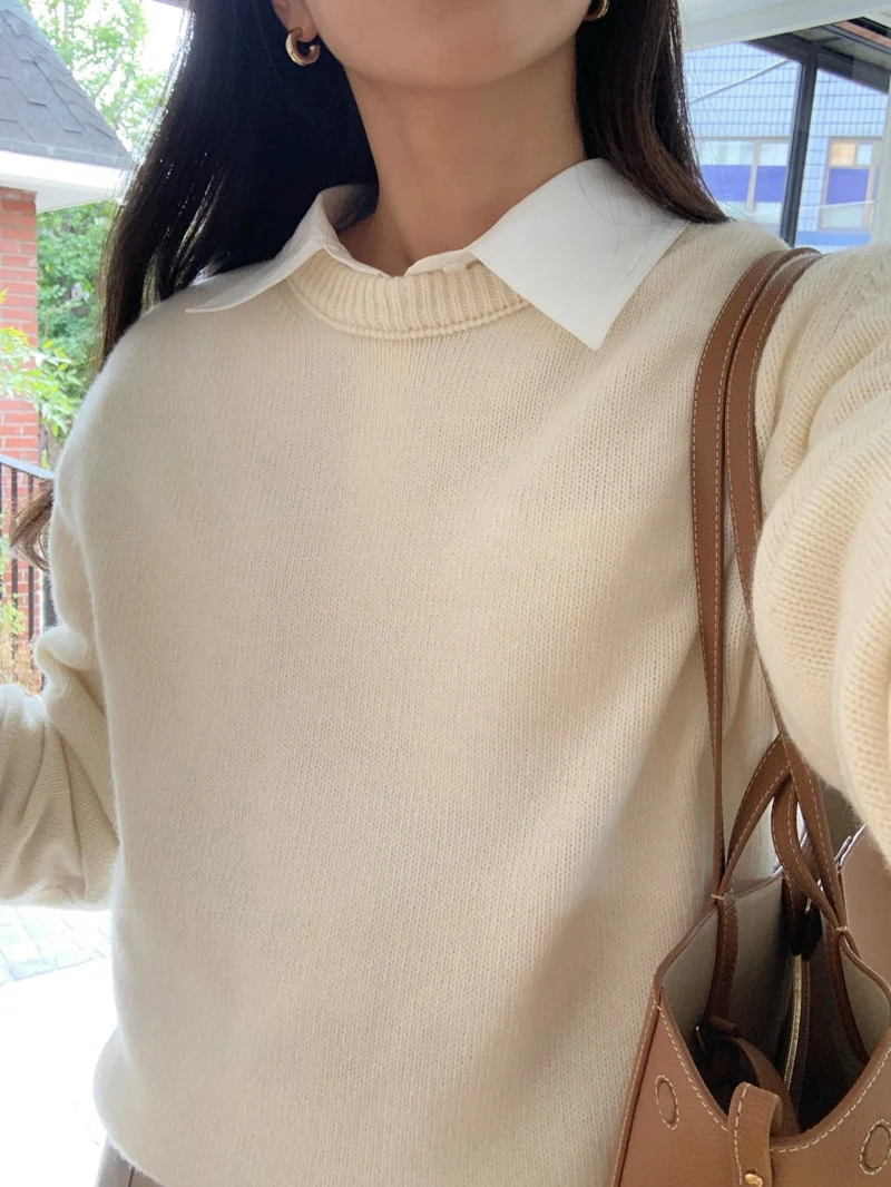 Moani - Korean Women Fashion - #womensfashion - Wool Cashmere Crewneck Knit Pullover - 7