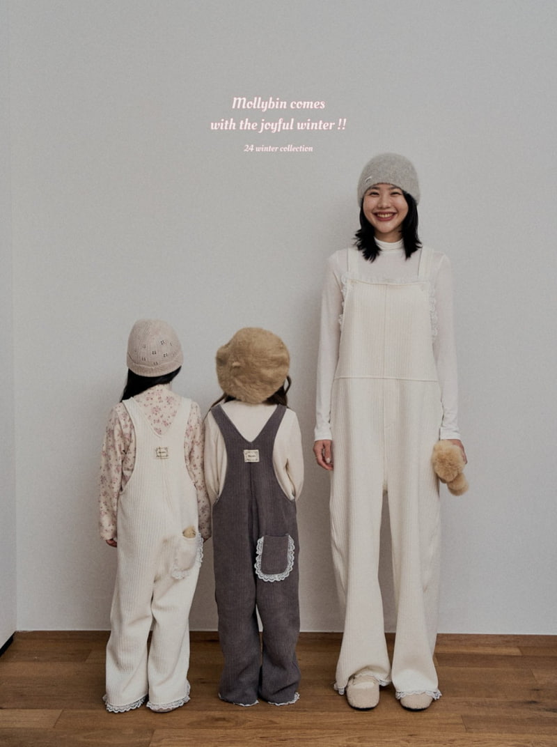 Mollybin - Korean Children Fashion - #childofig - Frill Rib Overalls with Mom - 6