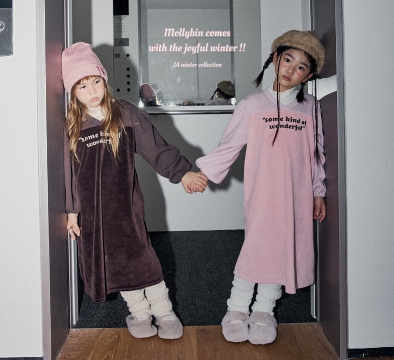 Mollybin - Korean Children Fashion - #childrensboutique - Momo Velvet One-piece