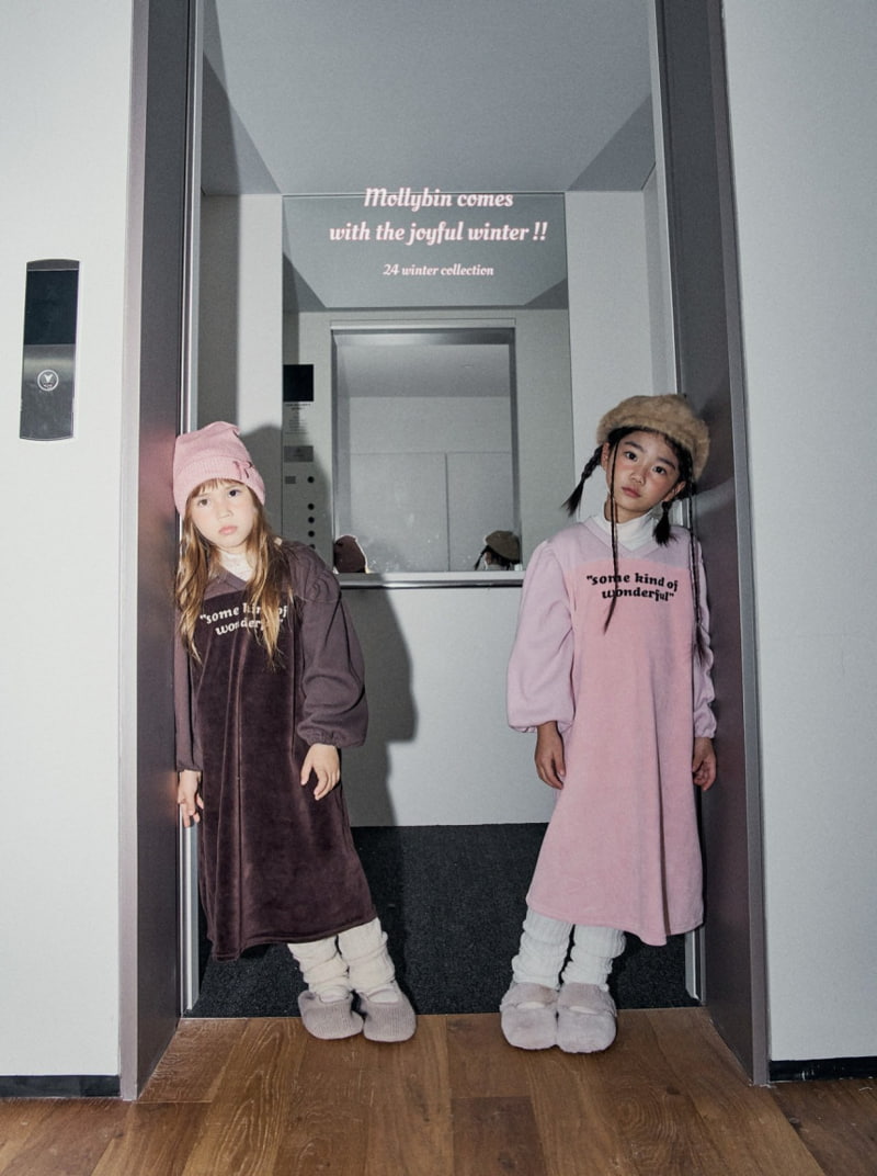 Mollybin - Korean Children Fashion - #designkidswear - Momo Velvet One-piece - 2