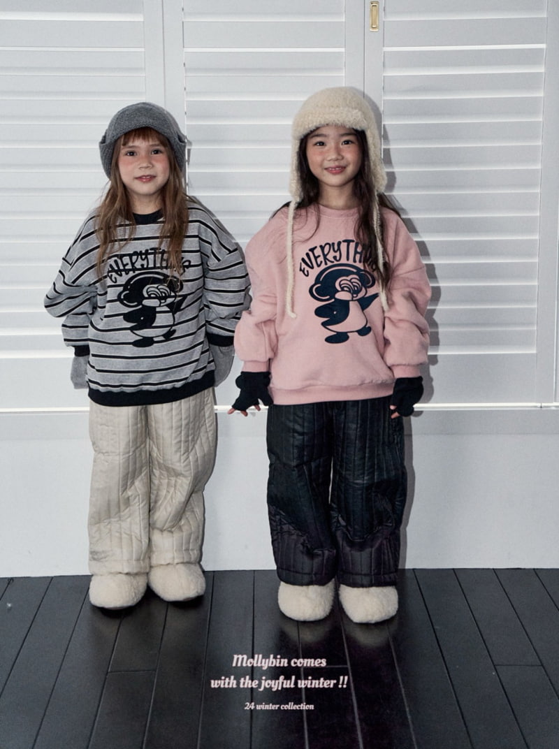 Mollybin - Korean Children Fashion - #fashionkids - Stripe Quilting Pants - 2