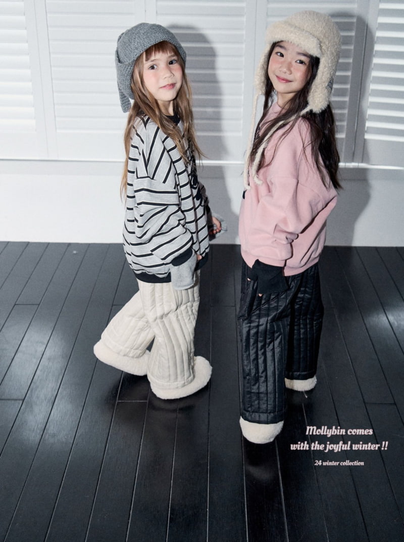 Mollybin - Korean Children Fashion - #prettylittlegirls - Stripe Quilting Pants - 10