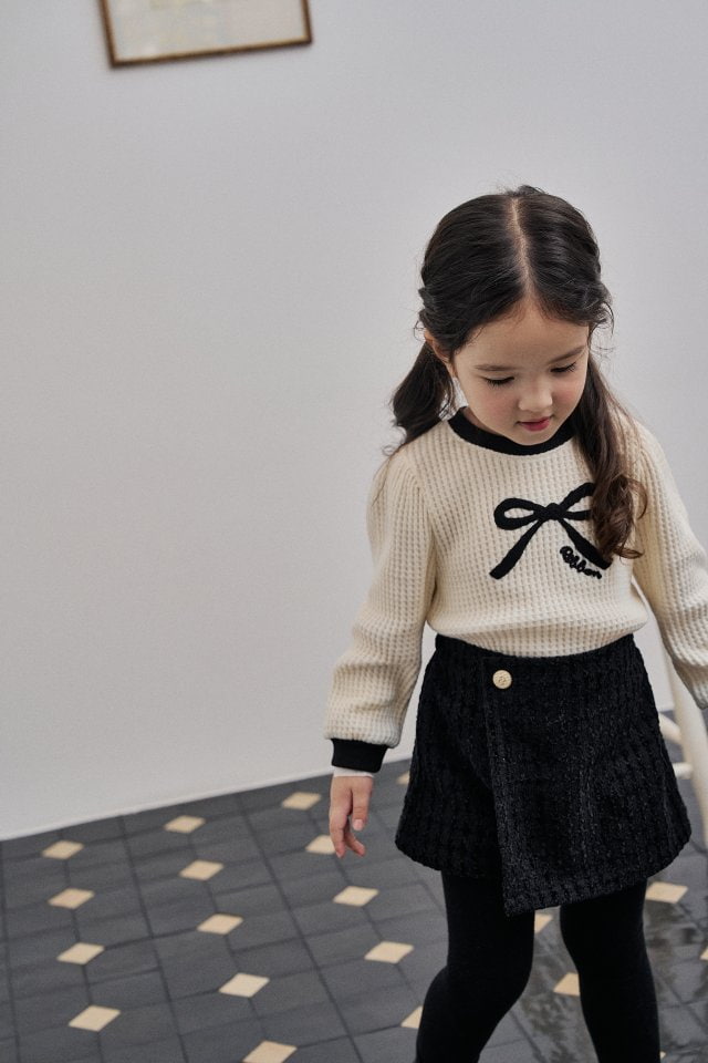 Momo Ann - Korean Children Fashion - #designkidswear - Ribbon Waffle Tee - 6