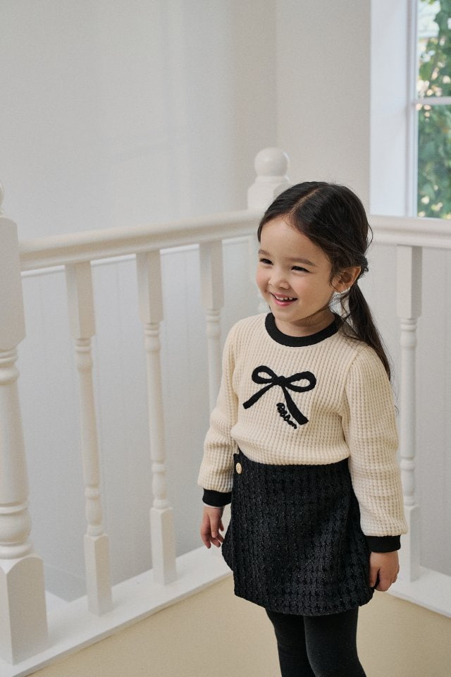 Momo Ann - Korean Children Fashion - #discoveringself - Ribbon Waffle Tee - 7