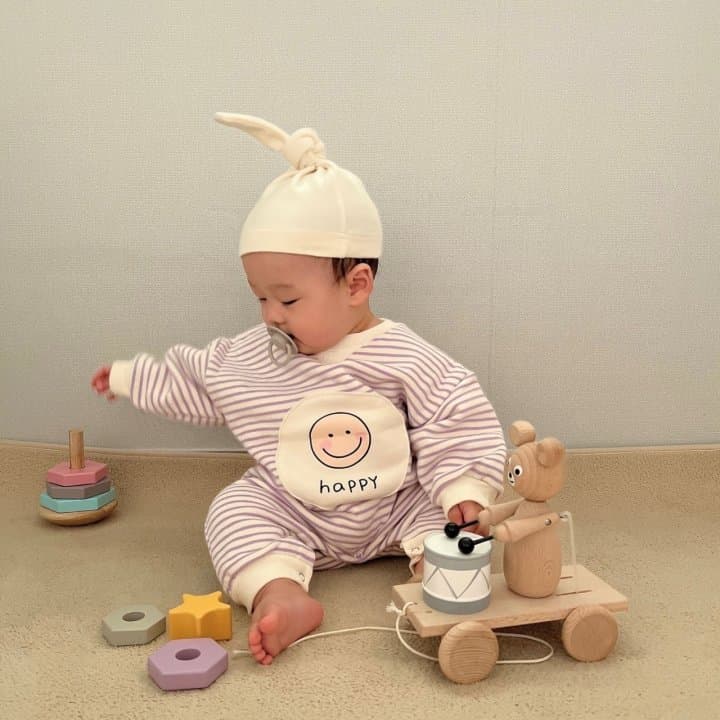 Moran - Korean Baby Fashion - #babyboutique - Happy Fleeced Bodysuit - 2