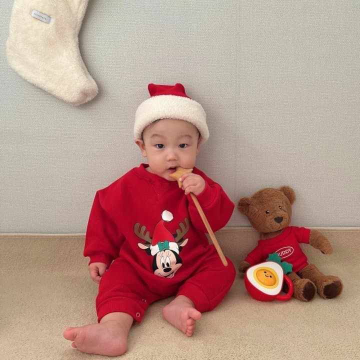 Moran - Korean Baby Fashion - #babyfever - Rudolph Mini Bodysuit with Hat - 8