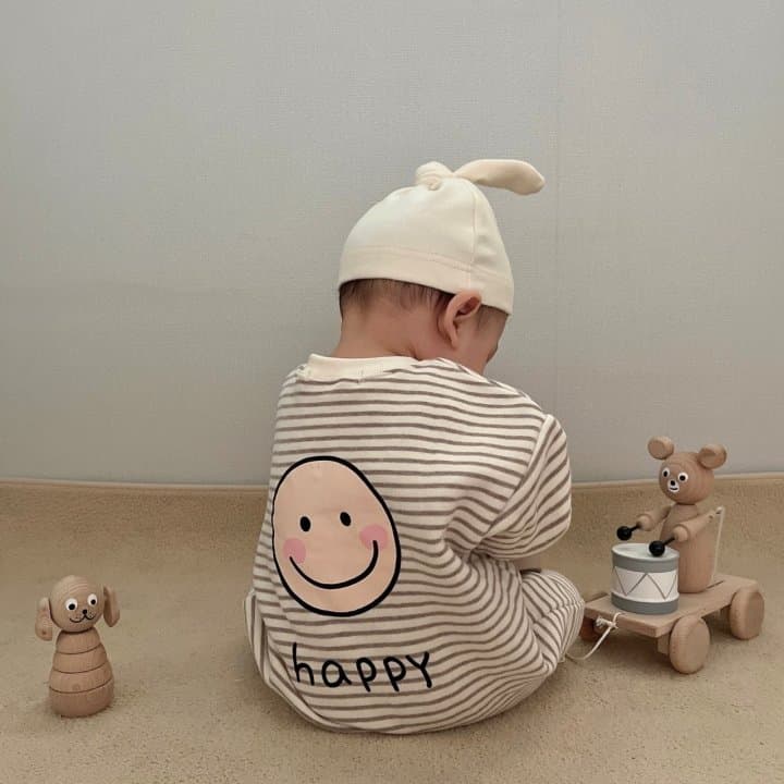 Moran - Korean Baby Fashion - #babyfever - Happy Fleeced Bodysuit - 6