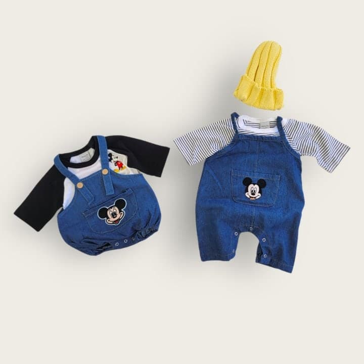 Moran - Korean Baby Fashion - #babyoutfit - Pocket Denim Suit - 6