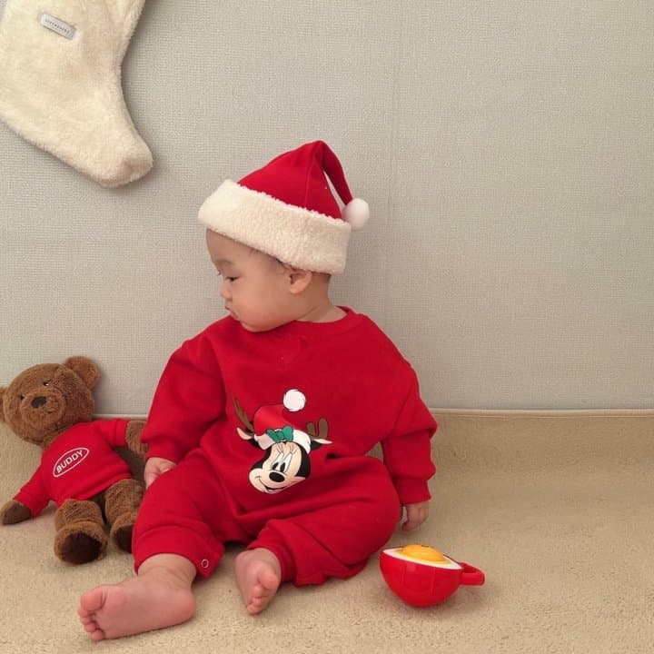 Moran - Korean Baby Fashion - #onlinebabyshop - Rudolph Mini Bodysuit with Hat - 2