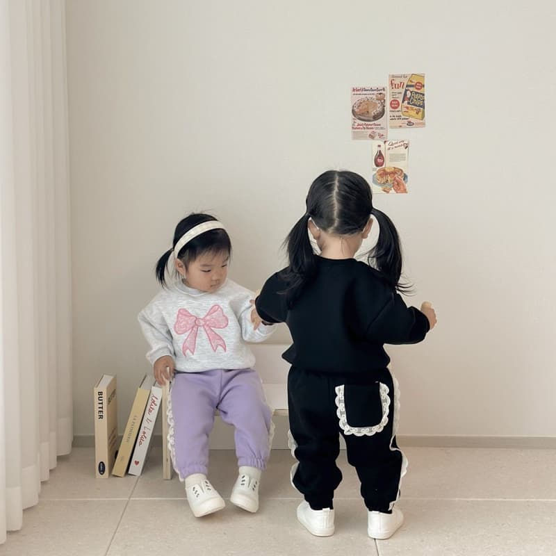 Moran - Korean Children Fashion - #designkidswear - Lace Jogger Pants - 2