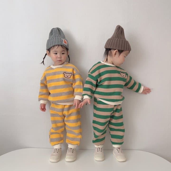 Moran - Korean Children Fashion - #designkidswear - Bear Top Bottom Set - 10