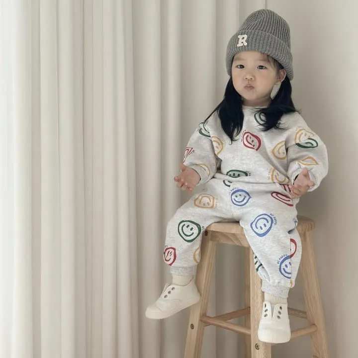 Moran - Korean Children Fashion - #designkidswear - Be Happy Top Bottom Set - 9