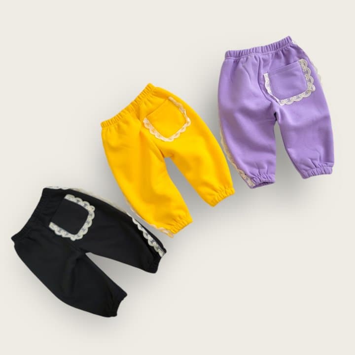 Moran - Korean Children Fashion - #designkidswear - Lace Jogger Pants