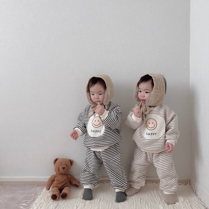 Moran - Korean Children Fashion - #discoveringself - Happy Fleeced Top Bottom Set - 7