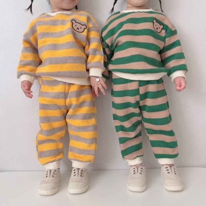 Moran - Korean Children Fashion - #magicofchildhood - Bear Top Bottom Set - 2