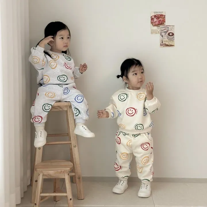 Moran - Korean Children Fashion - #magicofchildhood - Be Happy Top Bottom Set