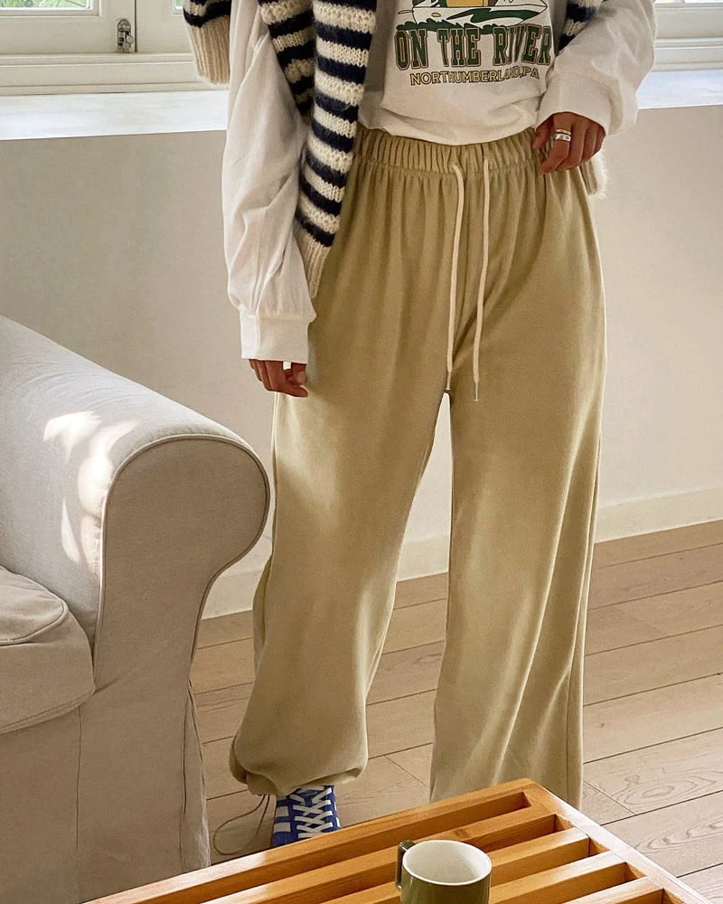 Most - Korean Women Fashion - #womensfashion - Veloure String Pants - 4