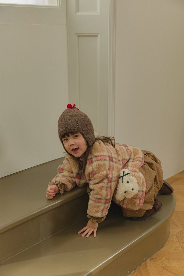 Mumunbaba - Korean Children Fashion - #prettylittlegirls - Winter Check Jacket - 8