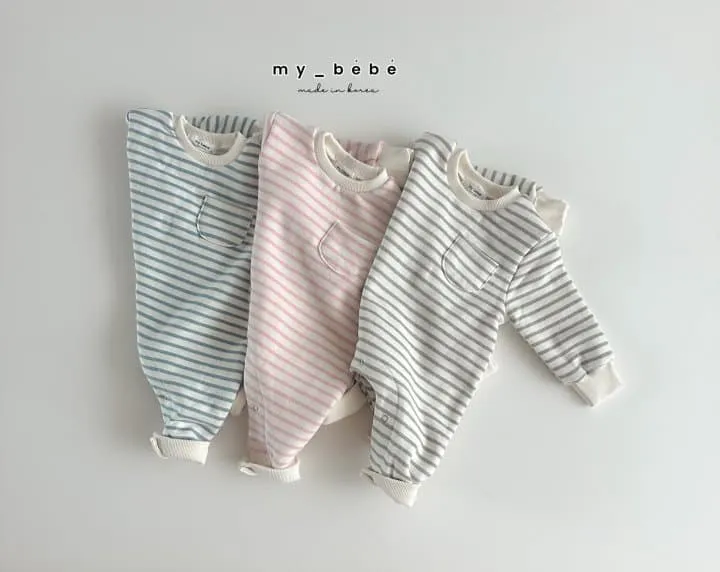 My Bebe - Korean Baby Fashion - #babyboutique - Striped Body Suit - 3