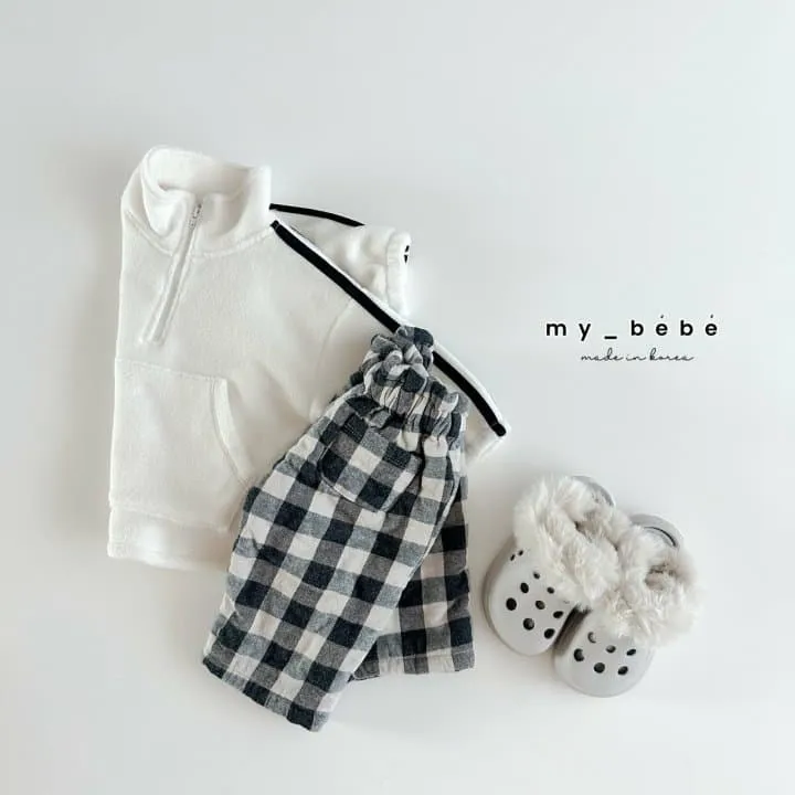 My Bebe - Korean Baby Fashion - #babyboutique - Winter Check Bonding Pants - 11