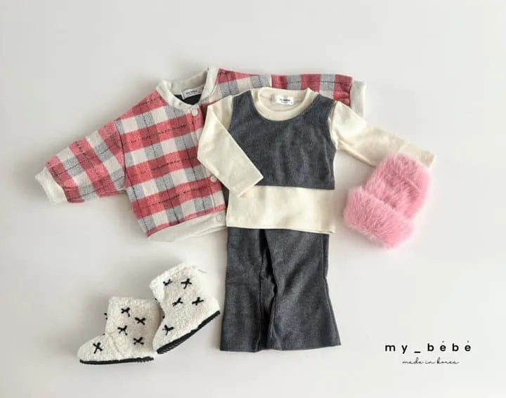 My Bebe - Korean Baby Fashion - #babyboutique - Check Bonding Blouson - 6