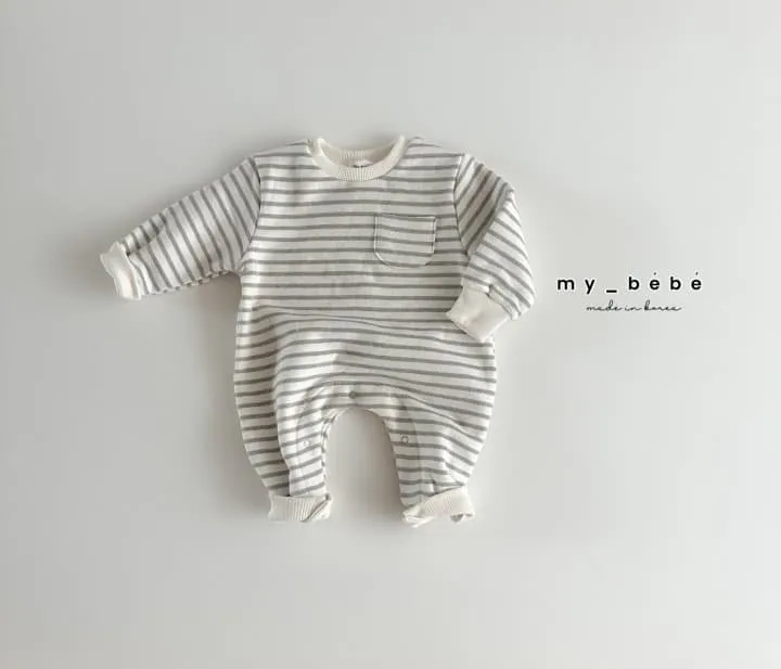 My Bebe - Korean Baby Fashion - #babyboutique - Striped Body Suit - 4