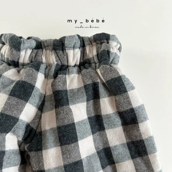 My Bebe - Korean Baby Fashion - #babyboutiqueclothing - Winter Check Bonding Pants - 12