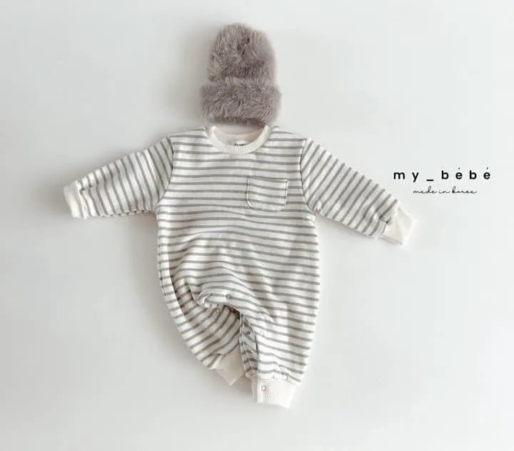 My Bebe - Korean Baby Fashion - #babyclothing - Striped Body Suit - 5