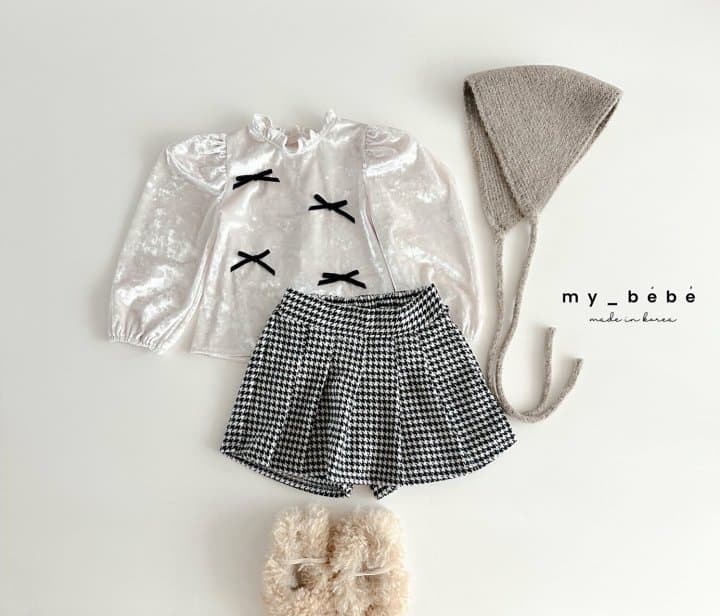 My Bebe - Korean Baby Fashion - #babyfashion - Velvet Ruffle Blouse - 6