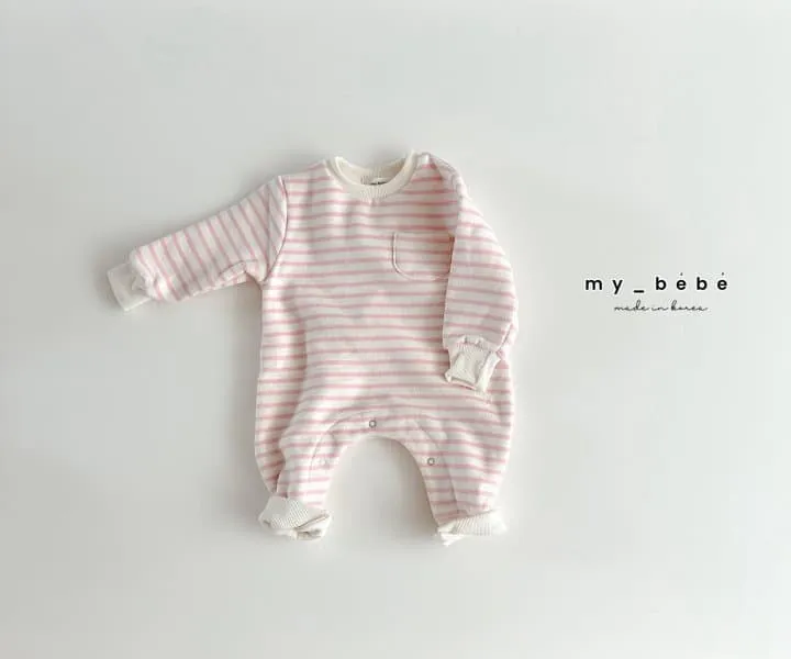 My Bebe - Korean Baby Fashion - #babyfever - Striped Body Suit - 7