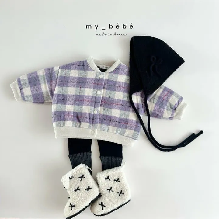 My Bebe - Korean Baby Fashion - #babyfever - Check Bonding Blouson - 10