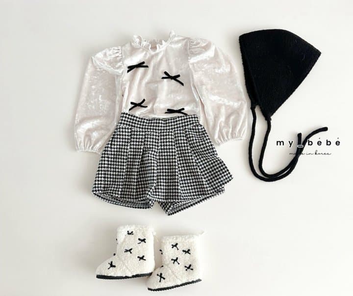 My Bebe - Korean Baby Fashion - #babyfever - Velvet Ruffle Blouse - 7