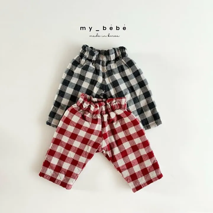 My Bebe - Korean Baby Fashion - #babygirlfashion - Winter Check Bonding Pants