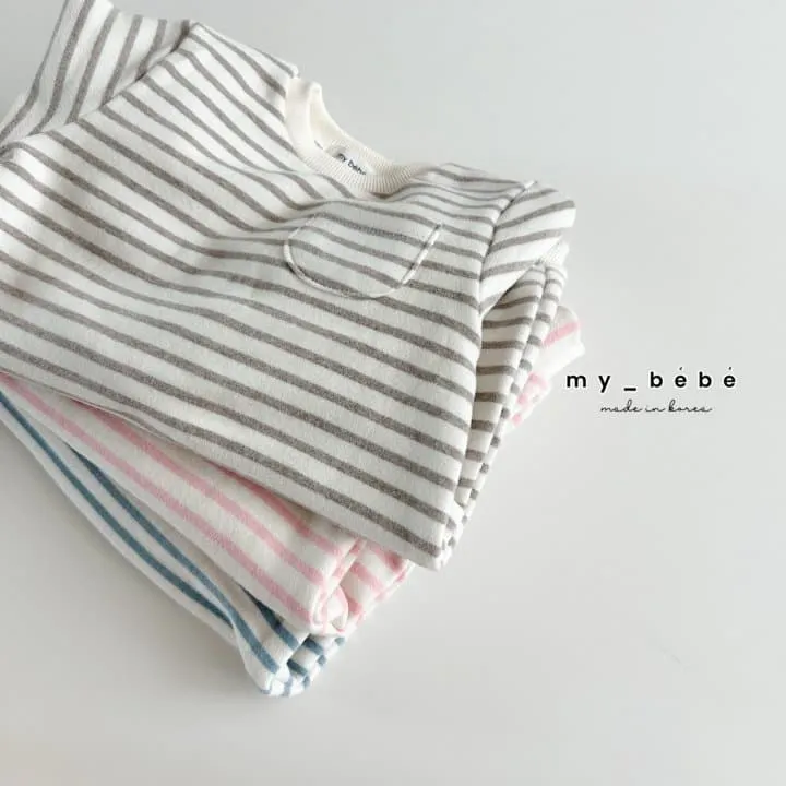 My Bebe - Korean Baby Fashion - #babyootd - Striped Body Suit - 11