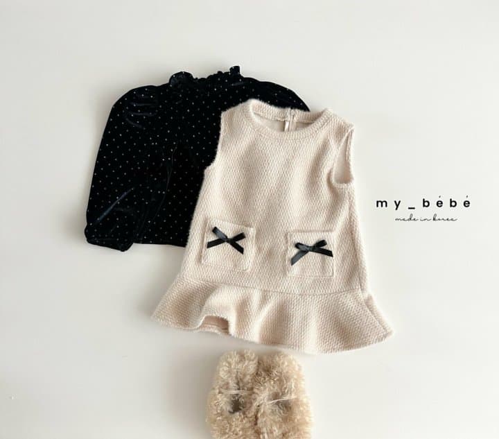 My Bebe - Korean Baby Fashion - #babyootd - Velvet Ruffle Blouse - 11